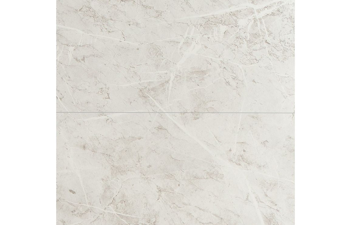 White Marble Tile Effect Wall Panel - 2400 x 600 mm