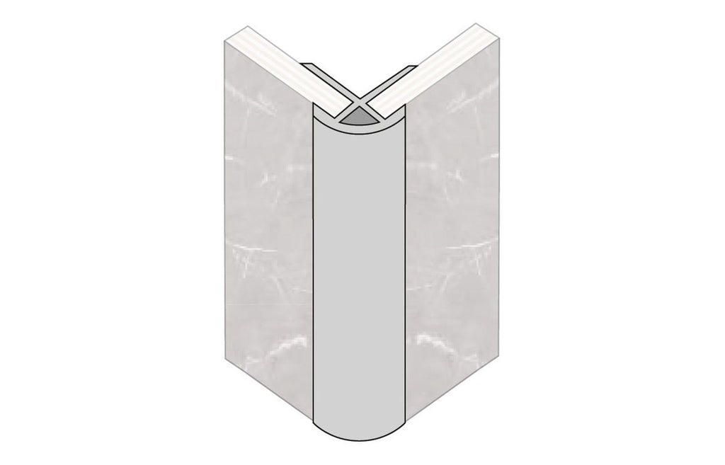 External Corner Rounded Profile for Wall Panel 2400 mm - White, Aluminium, Chrome