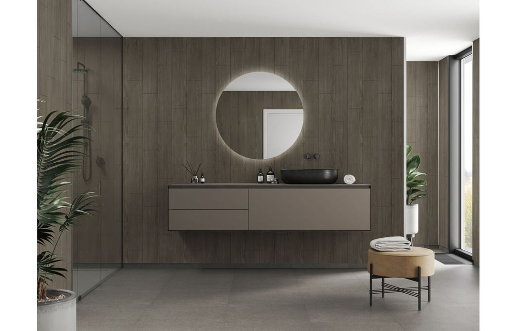 Dark Wood Scandinavian Vertical Plank Wood Effect Wall Panel - 2400 x 600 mm