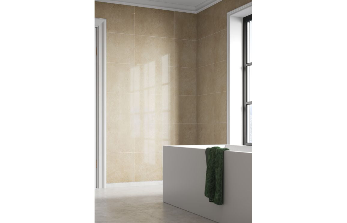Desert Gloss Scandinavian Tile Effect Wall Panel - 2400 x 600 mm