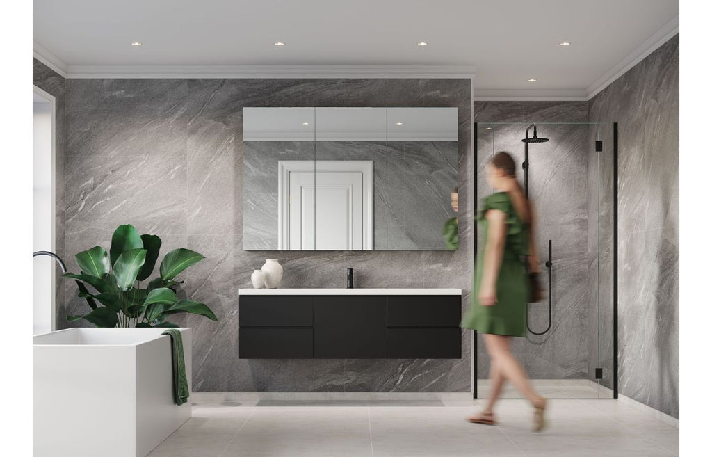 Grey Stone Scandinavian Square Tile Effect Wall Panel - 2400 x 600 mm
