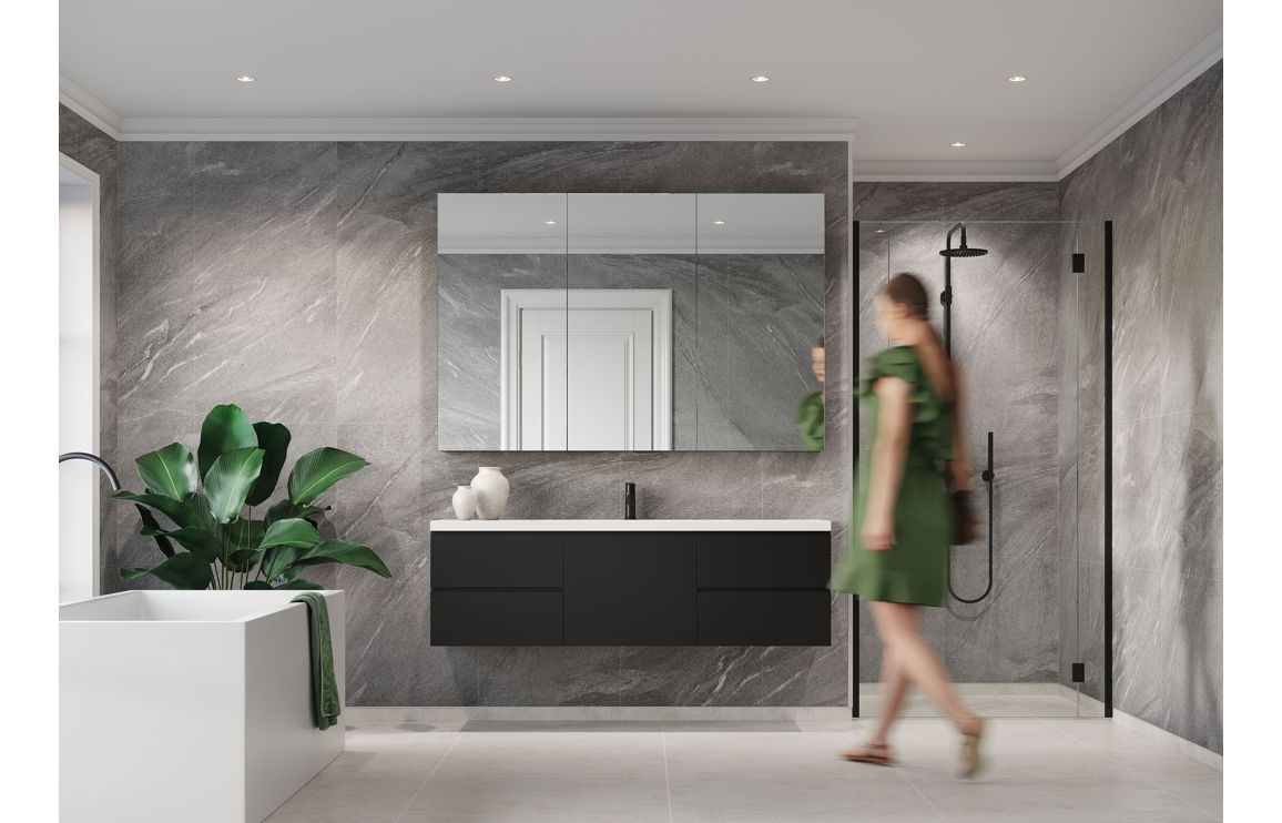Grey Stone Scandinavian Square Tile Effect Wall Panel - 2400 x 600 mm