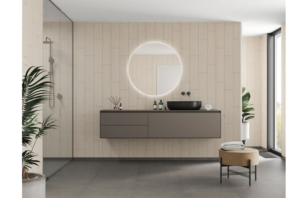 Light Wood Scandinavian Vertical Plank Wood Effect Wall Panel - 2400 x 600 mm