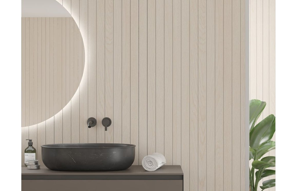 Light Wood Scandinavian Slat Wood Effect Wall Panel - 2400 x 600 mm