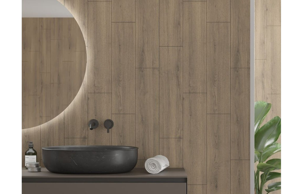 Pure Oak Scandinavian Vertical Plank Wood Effect Wall Panel - 2400 x 600 mm