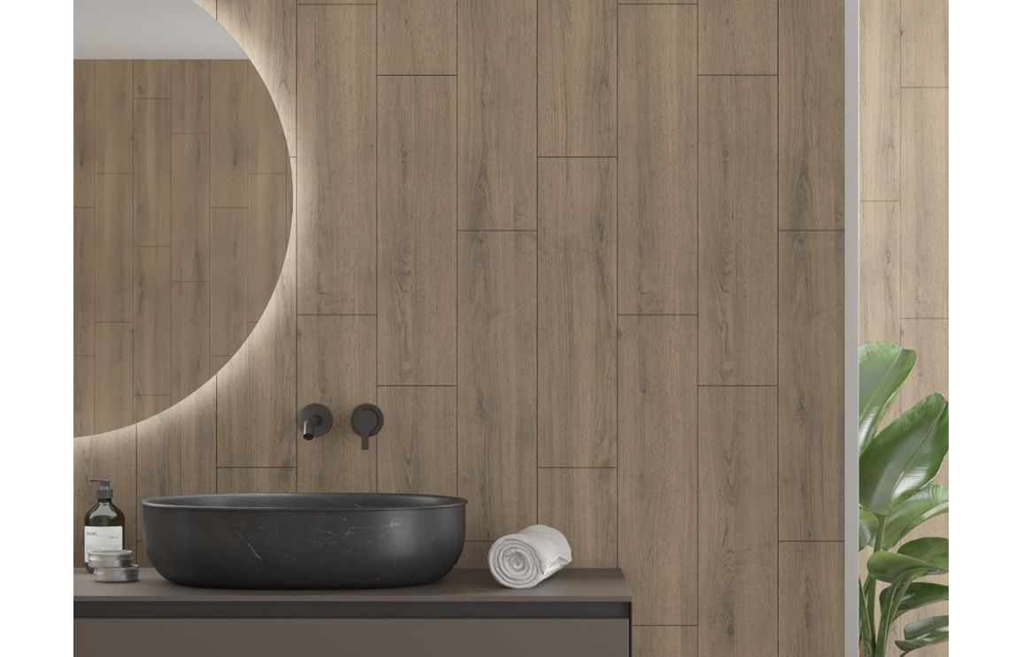 Pure Oak Scandinavian Vertical Plank Wood Effect Wall Panel - 2400 x 600 mm