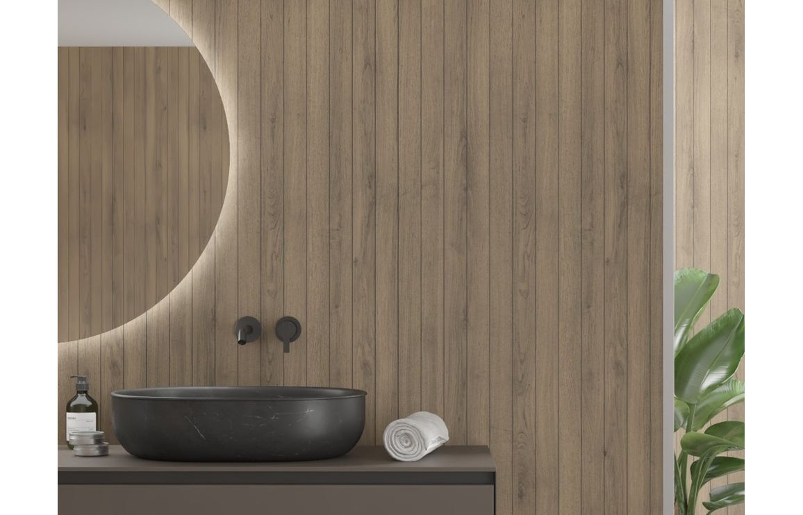 Pure Oak Scandinavian Slat Wood Effect Wall Panel - 2400 x 600 mm