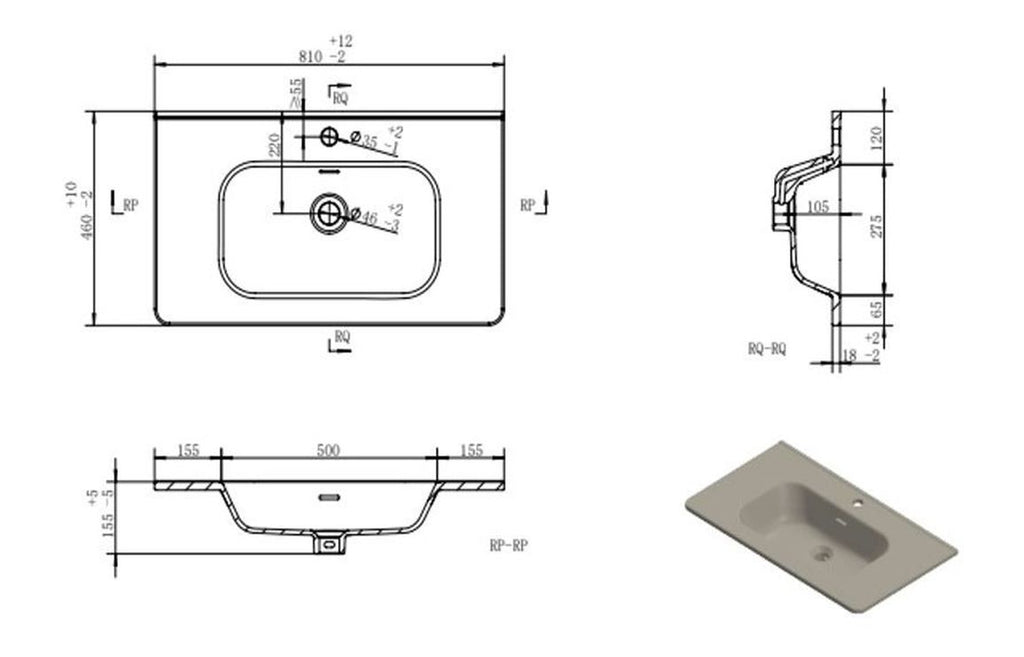 Devs 800mm Wall Hung Unit & Basin - Grey Gloss