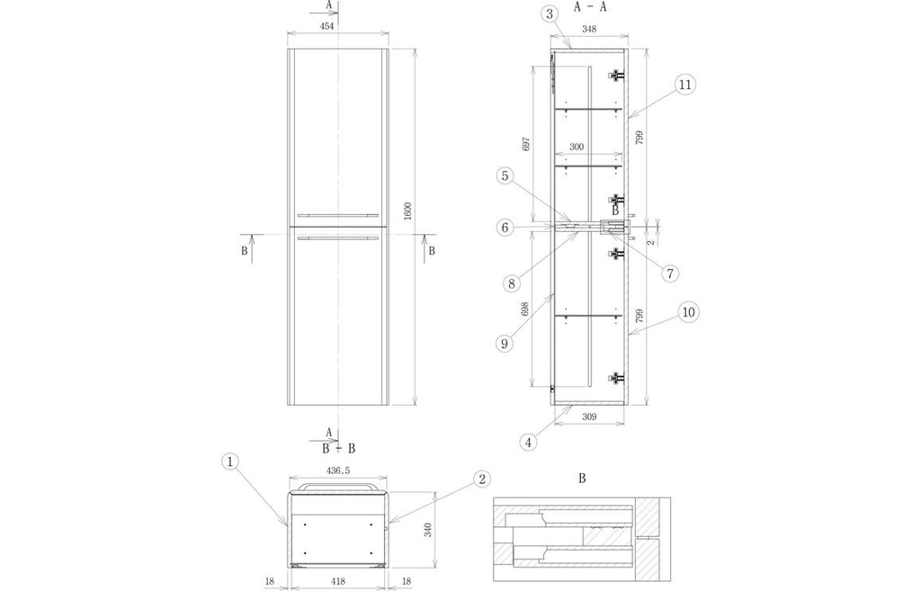 Devs 800mm Wall Hung Unit & Basin - Grey Gloss
