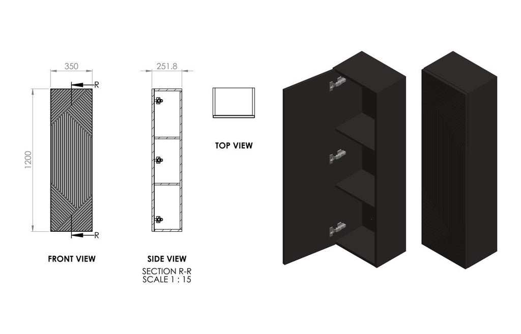 Teda 600/800mm Floorstanding Unit & Basin/ Worktop - Matt Graphite Grey