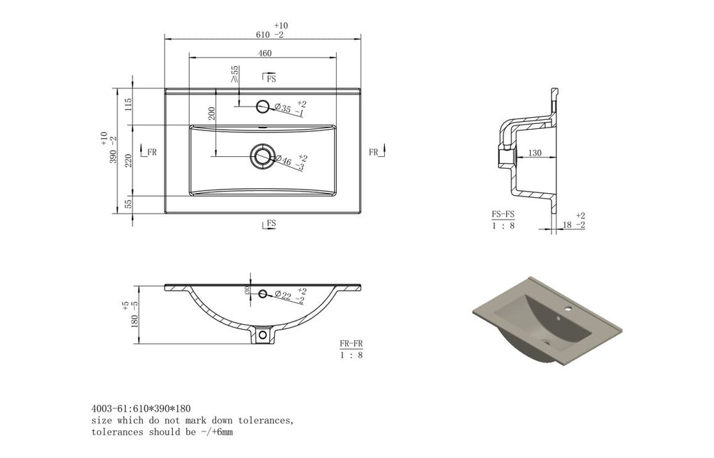 Teda 600/800mm Floorstanding Unit & Basin/ Worktop - Matt Smoke Blue