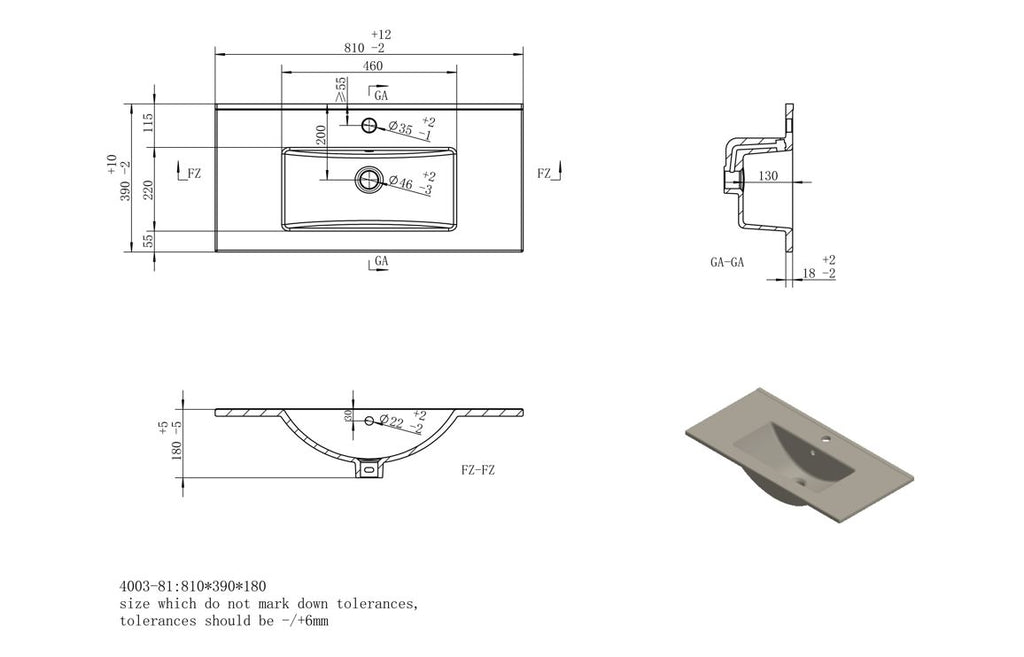 Teda 600/800mm Floorstanding Unit & Basin/ Worktop - Matt Graphite Grey