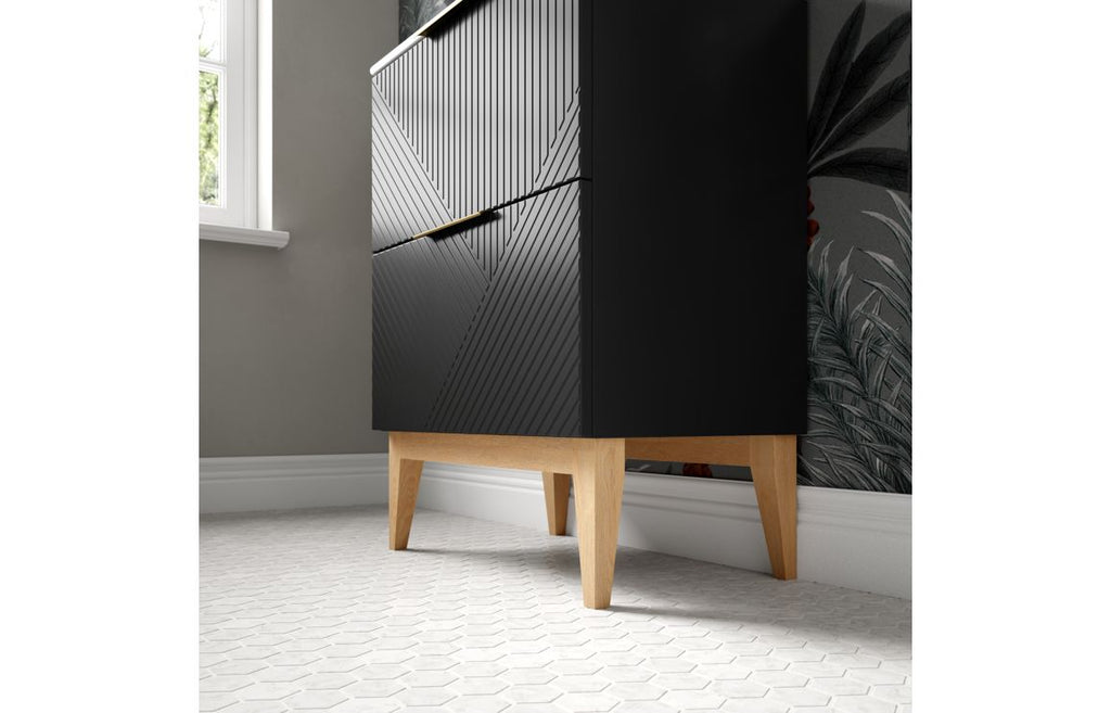 Teda 600/800mm Floorstanding Unit & Basin/ Worktop - Matt Graphite Grey