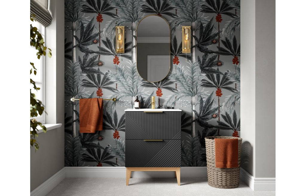 Teda 600/800mm Floorstanding Unit & Basin/ Worktop - Matt Graphite Grey