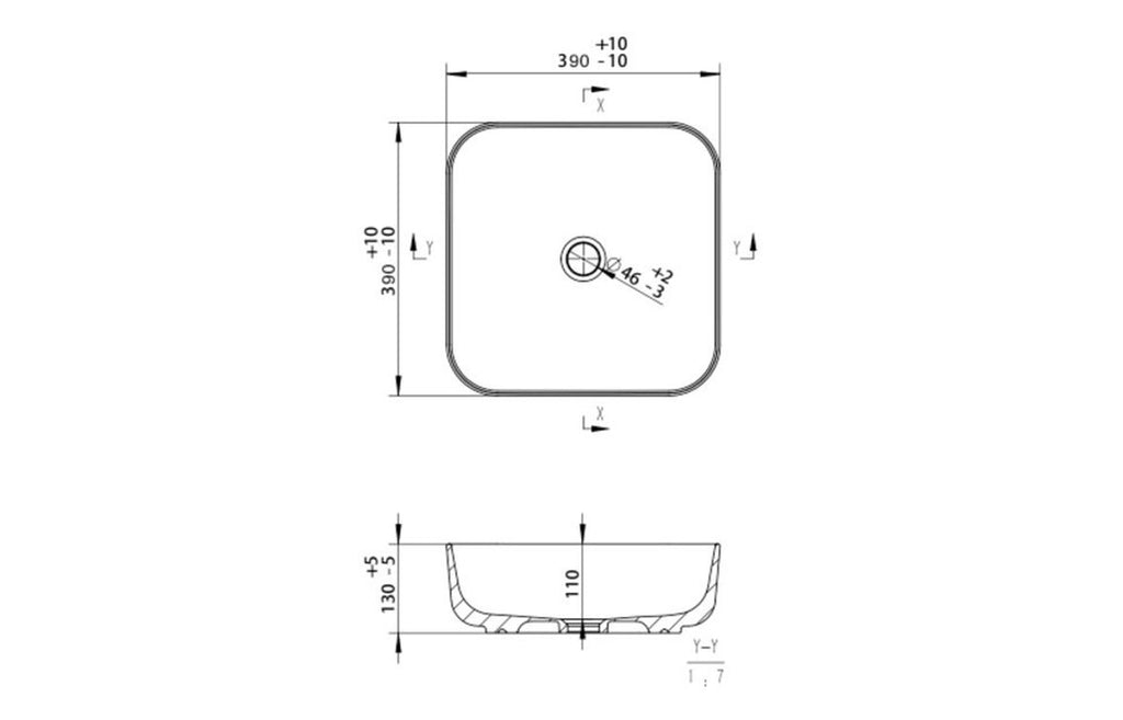 Santo 400mm Ceramic Square Washbowl & Waste - Matt White