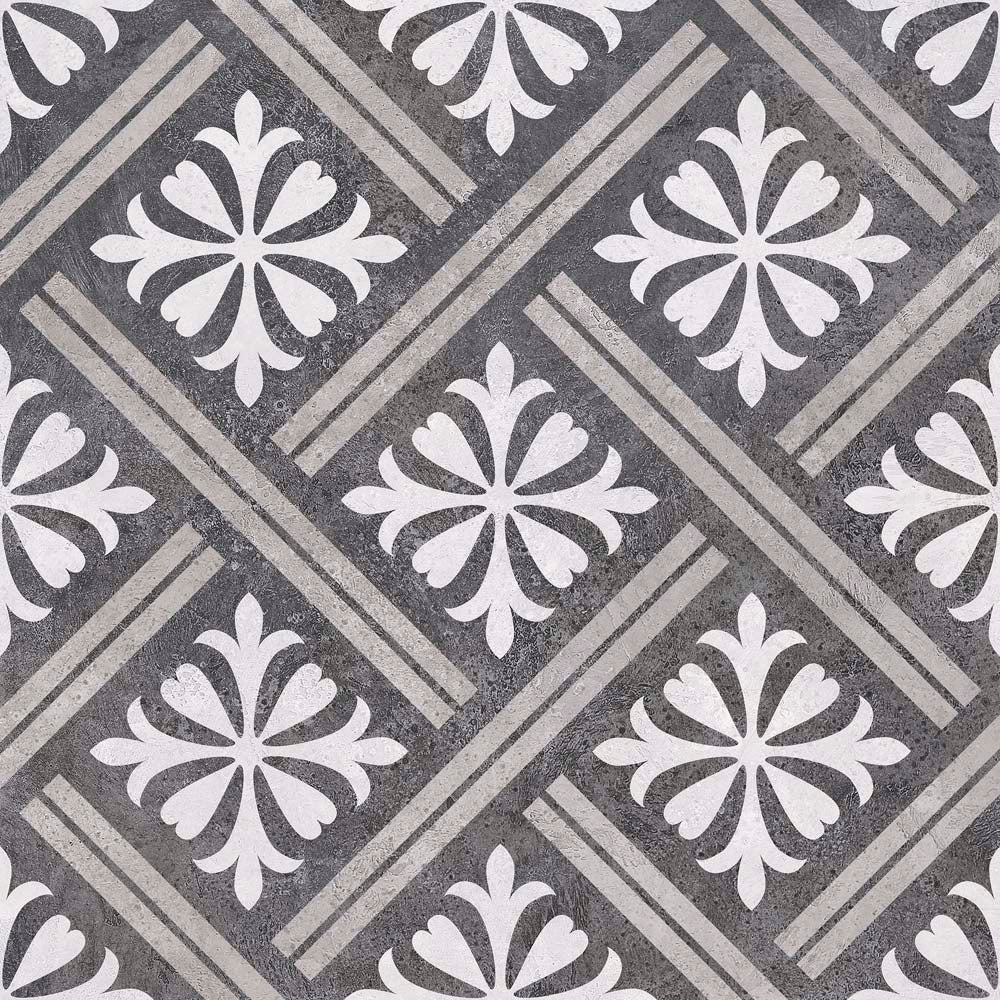 Myron Patterned Blue / Charcoal 335x335