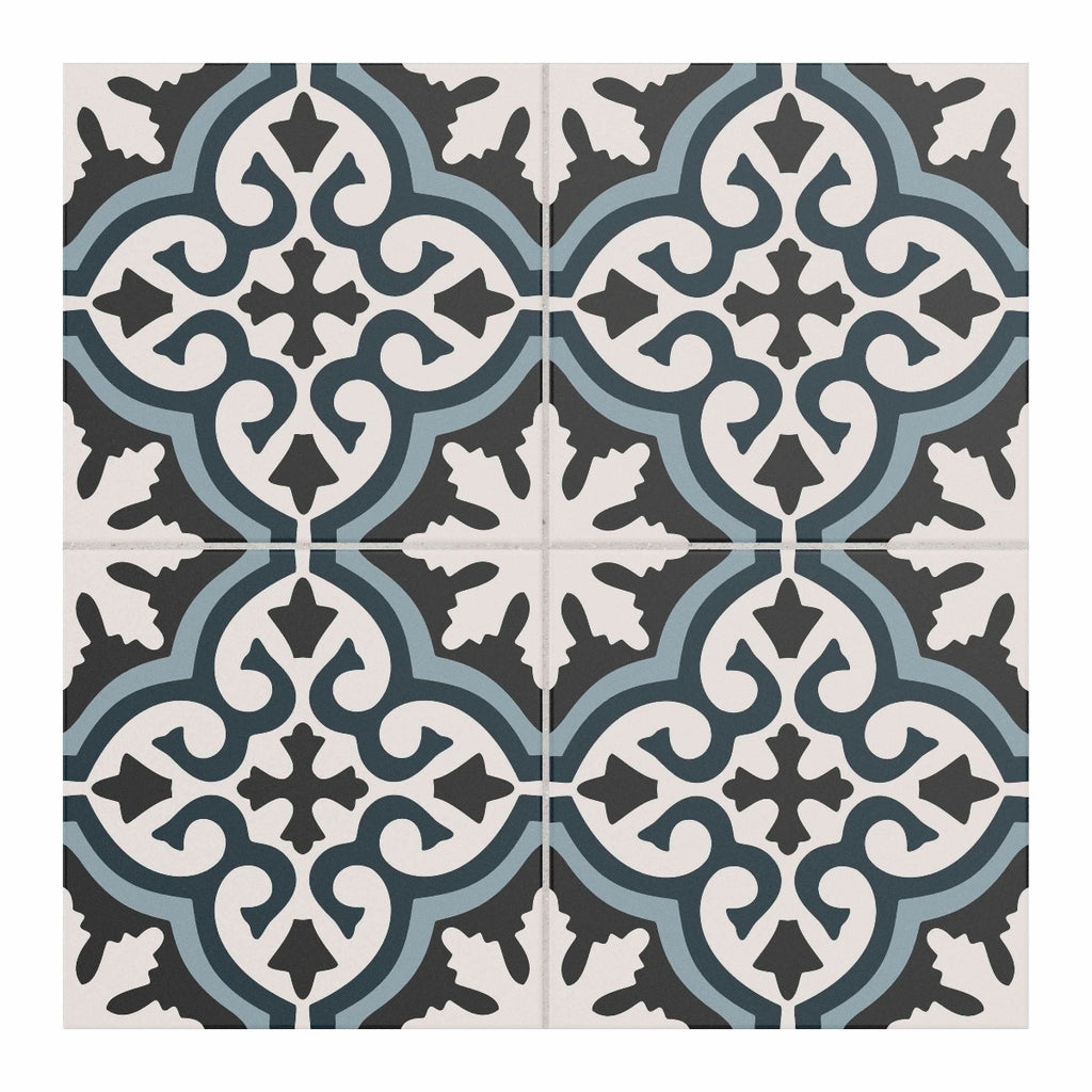 Meli Patterned 250x250 - Blue, Black, White