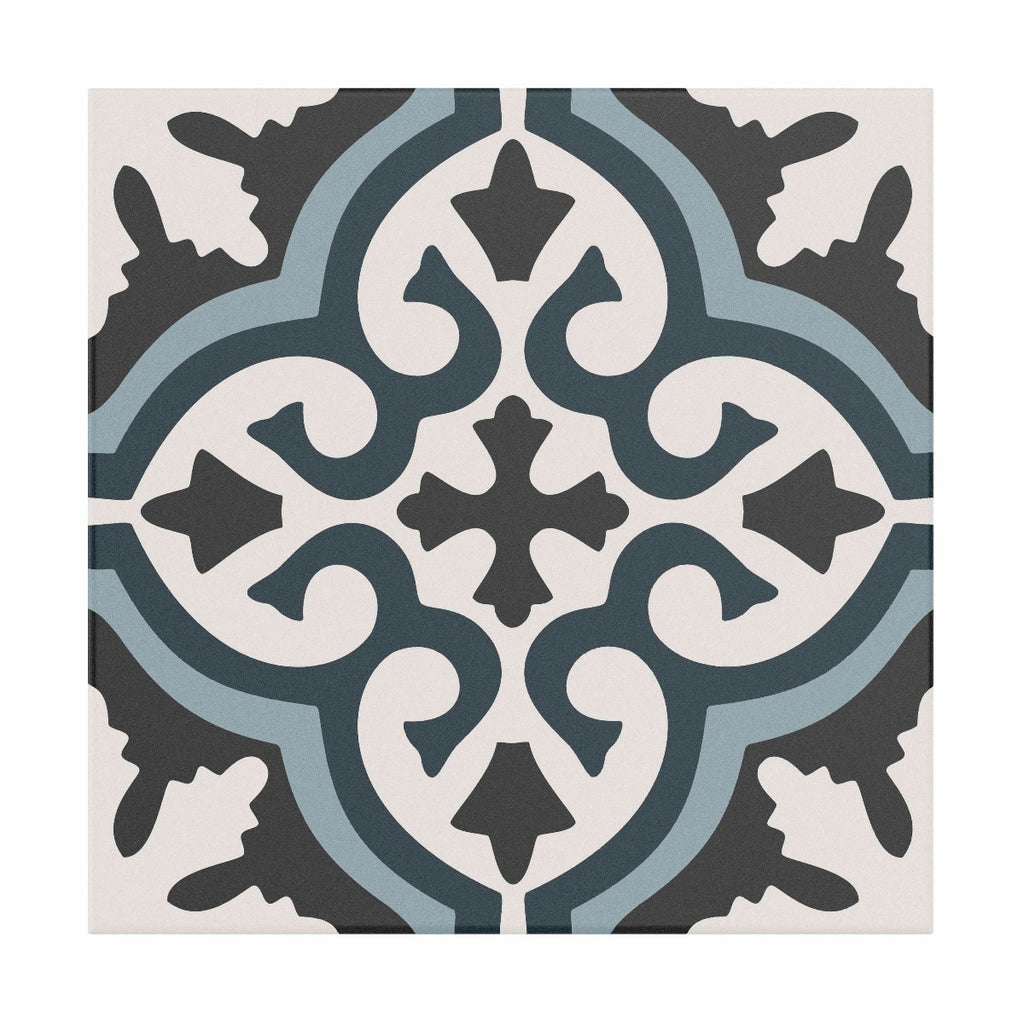 Meli Patterned 250x250 - Blue, Black, White