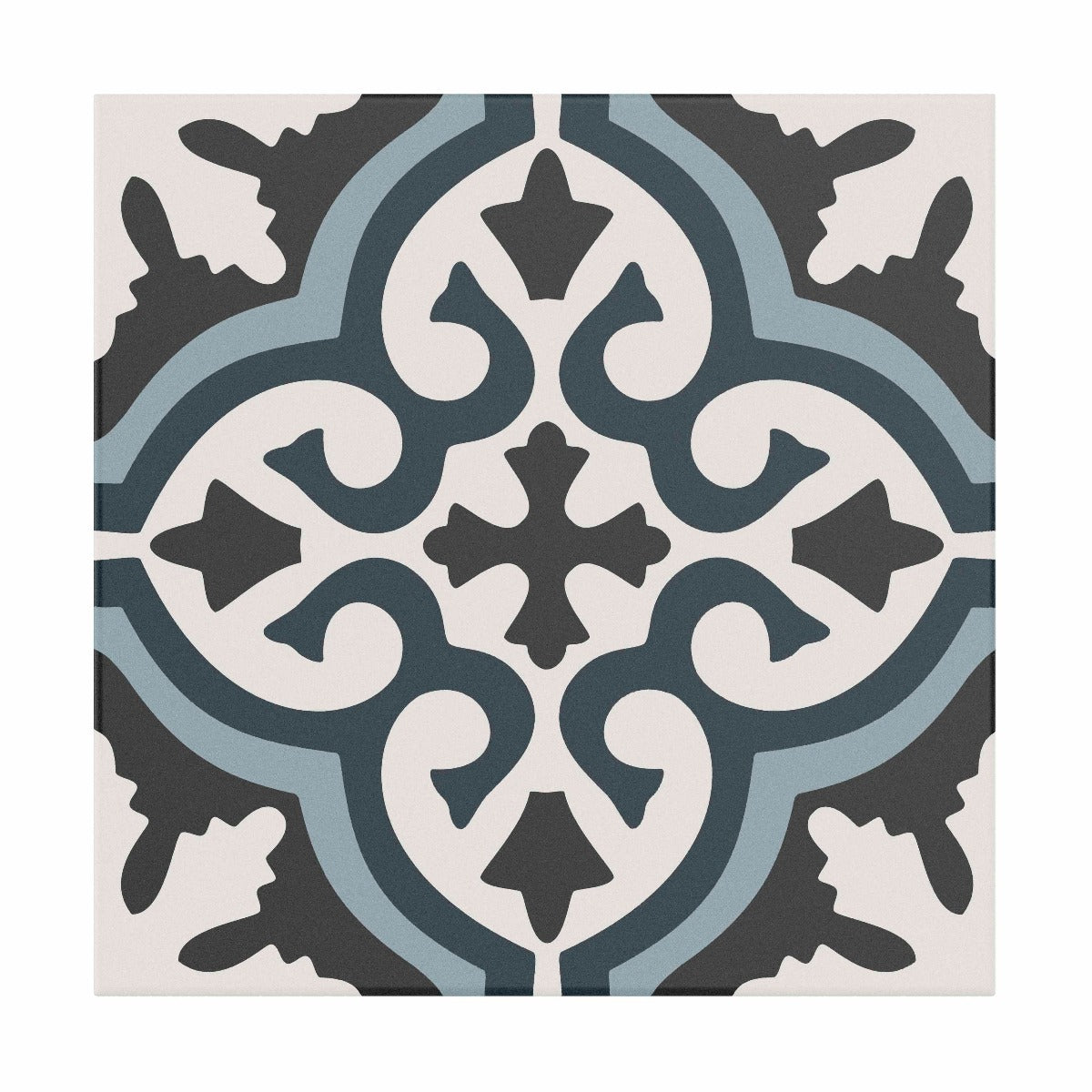 Meli Patterned 250x250 - Blue, Black, White