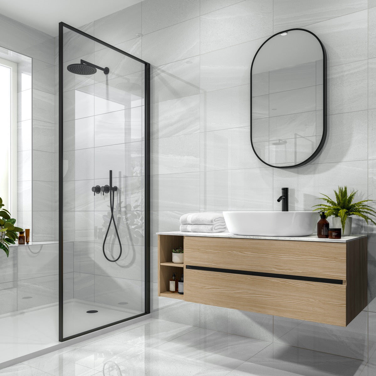 Matilda Gloss / Matt 600x300 - Light Grey, Dark Grey