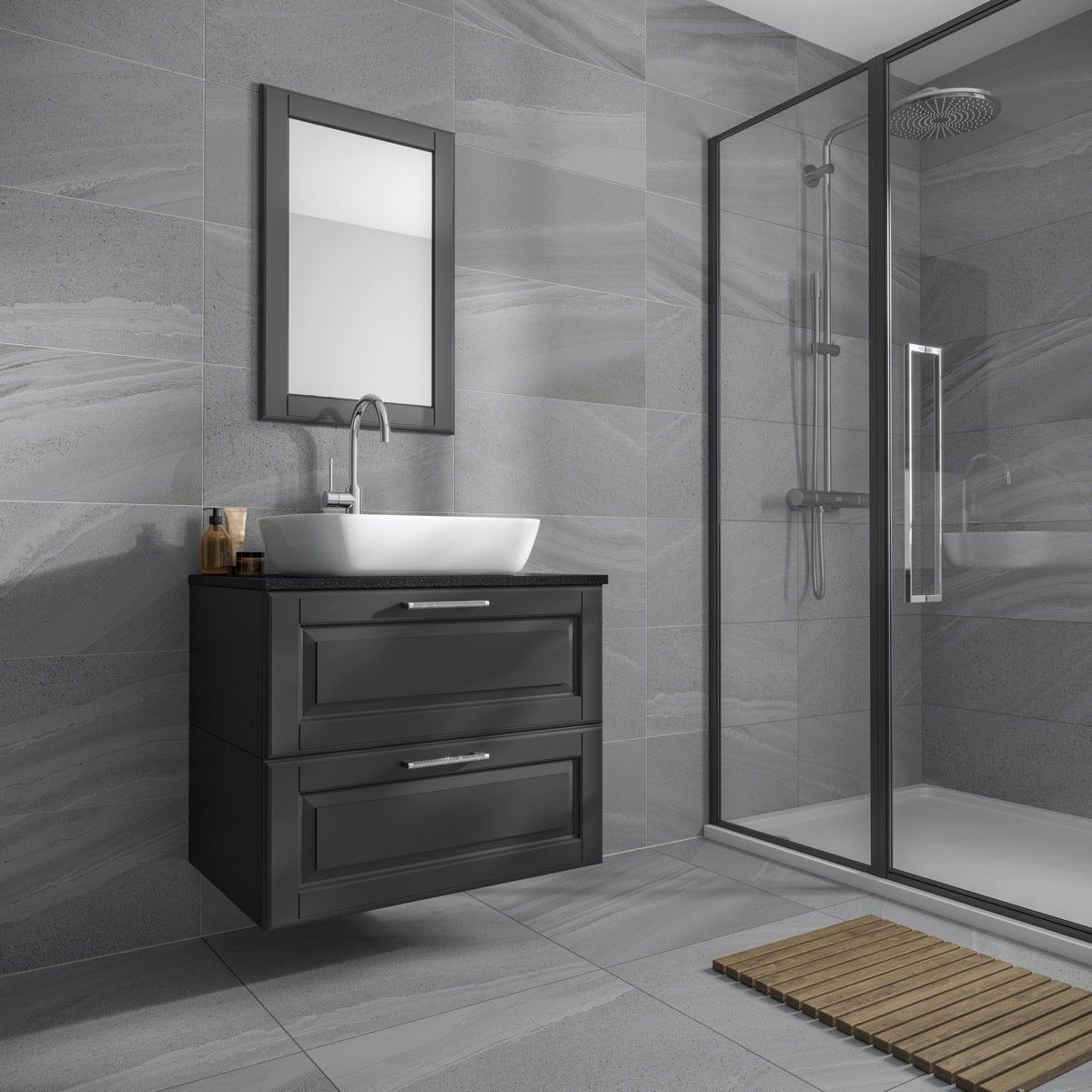 Matilda Gloss / Matt 600x300 - Light Grey, Dark Grey