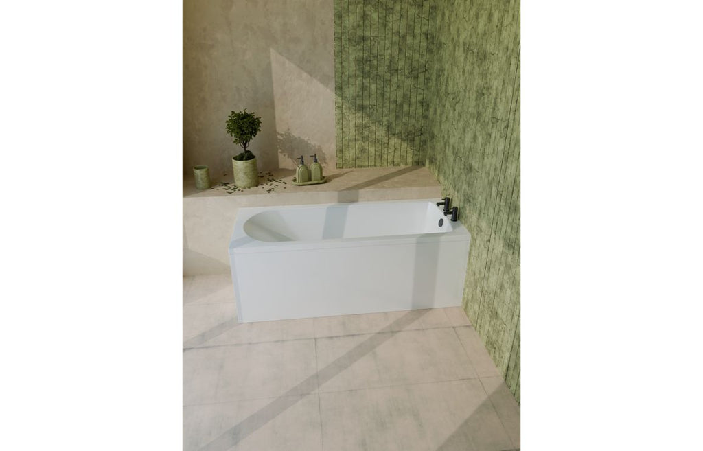 Parcha D Shape Single Ended 1700x700x550mm 2TH Bath & Legs