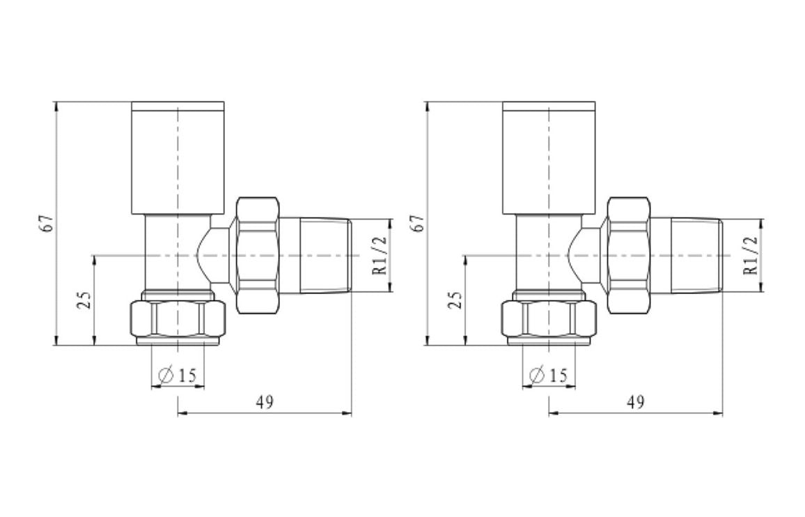 Manual Matt Black Radiator Valves - Angled/ Straight/ Corner