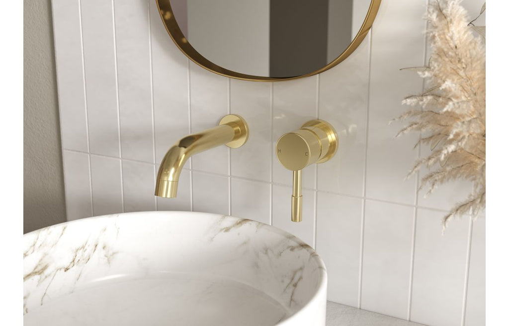 Lash Wall Mounted Basin Mixer Tap - Brass, Black, Chrome, Bronze