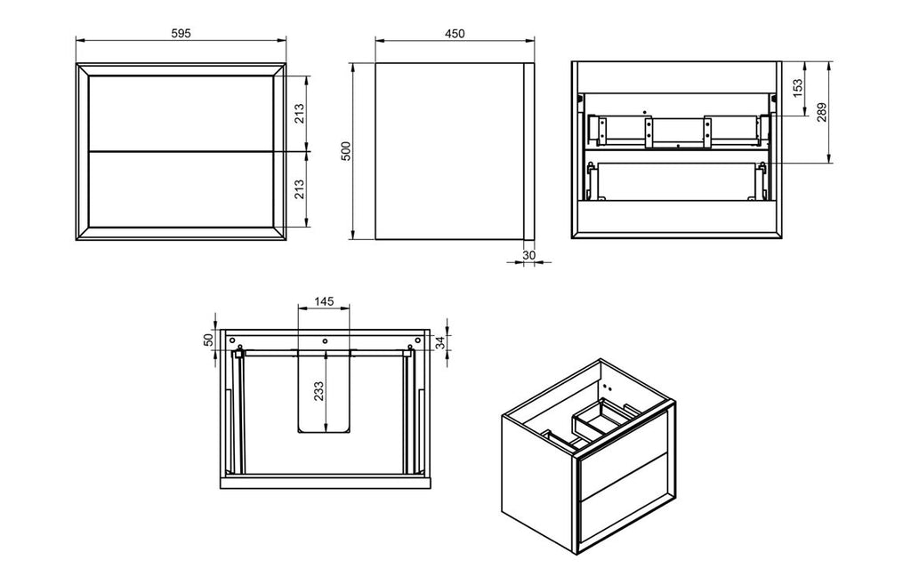 Deba 600/800/1200mm Wall Hung Unit & Basin - Matt White