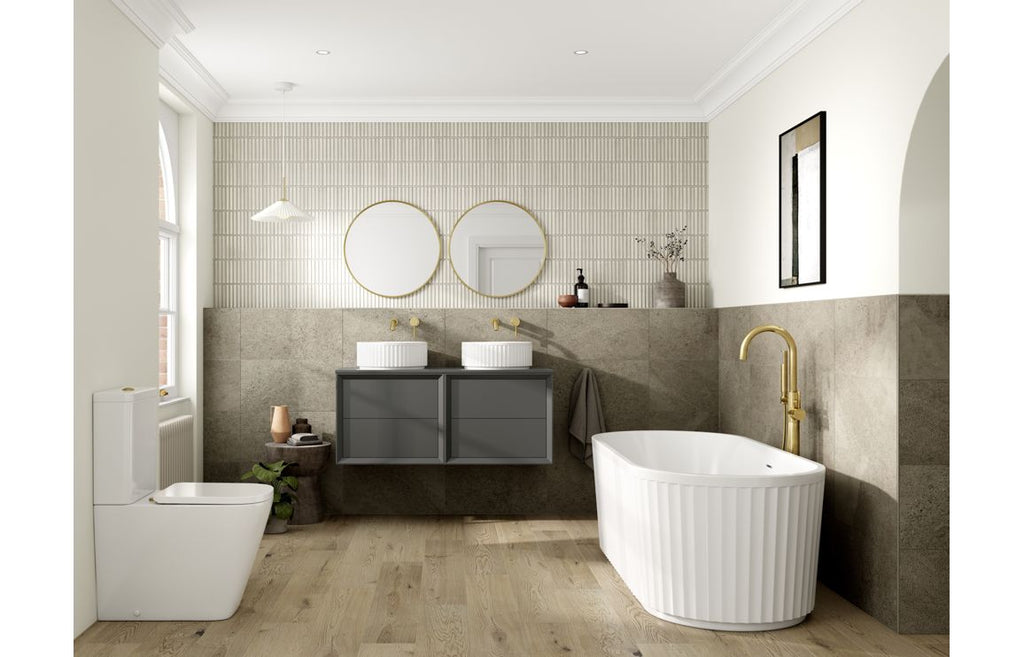 Deba 600/800/1200mm Wall Hung Unit & Basin - Matt Clay