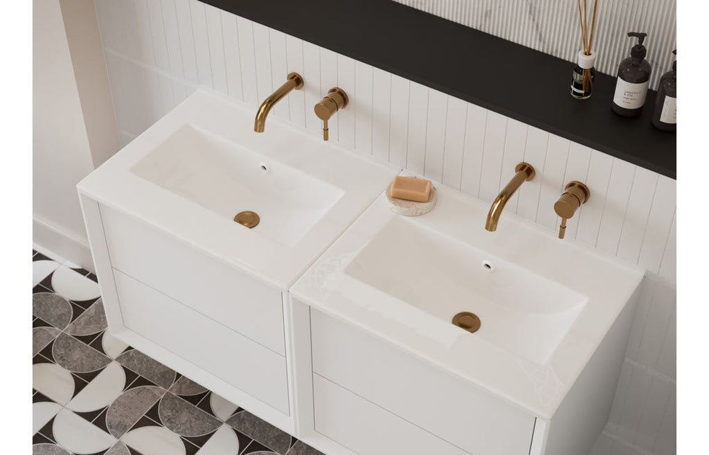 Deba 600/800/1200mm Wall Hung Unit & Basin - Matt White