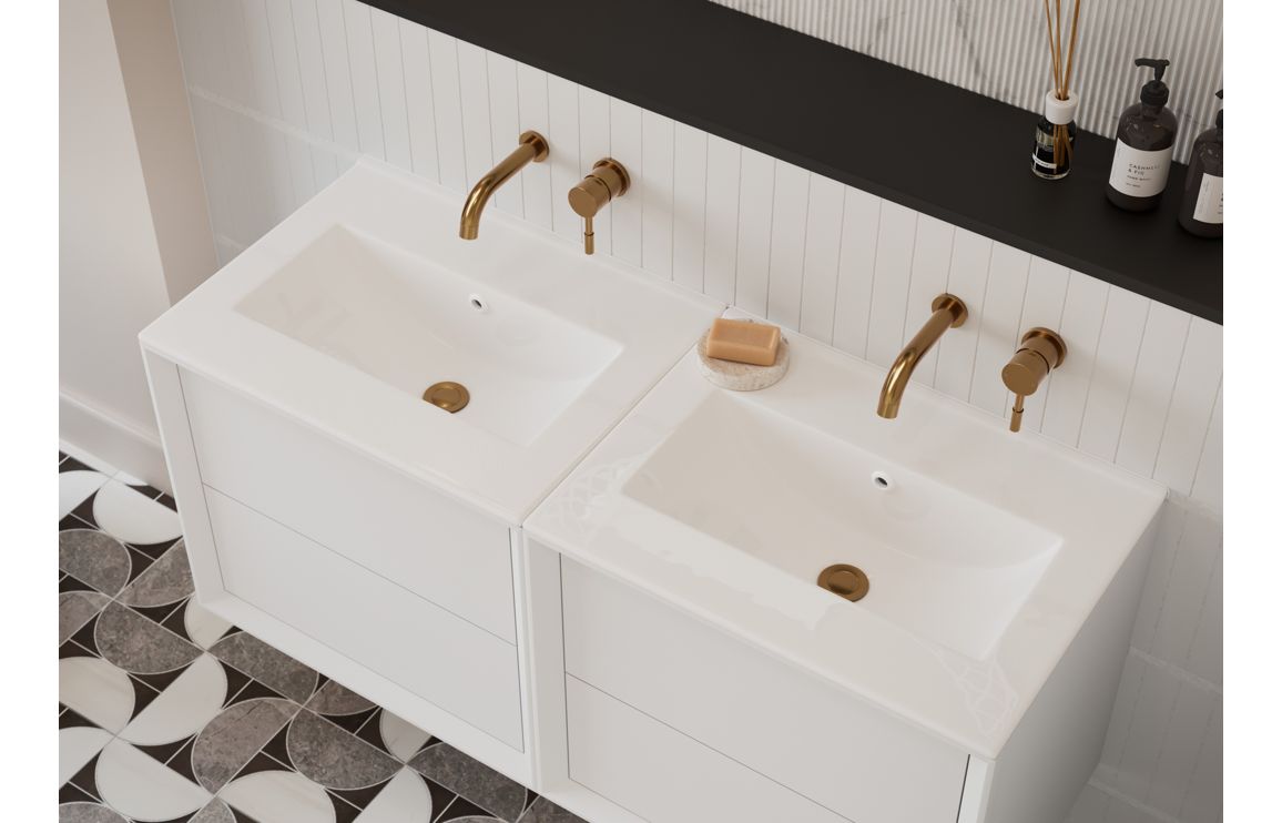 Deba 600/800/1200mm Wall Hung Unit & Basin - Matt White