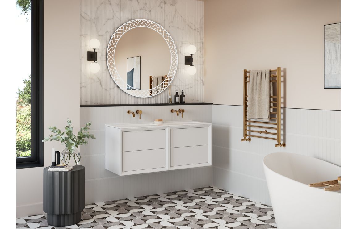 Deba 600/800/1200mm Wall Hung Unit & Basin - Matt White
