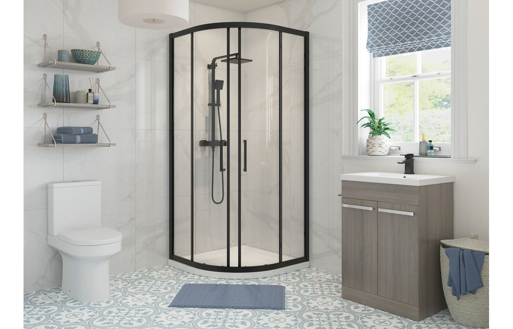 Lux 2 Door Quadrant - Brushed Brass, Black, Chrome