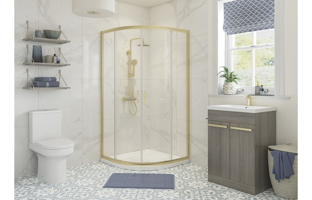Lux 2 Door Quadrant - Brushed Brass, Black, Chrome