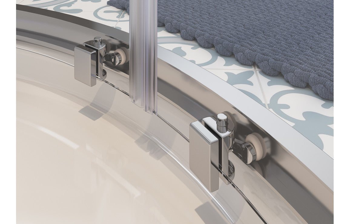 Lux 2 Door Quadrant - Brushed Brass, Black, Chrome