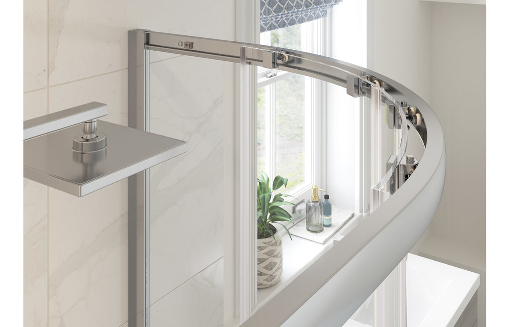 Lux 2 Door Quadrant - Brushed Brass, Black, Chrome