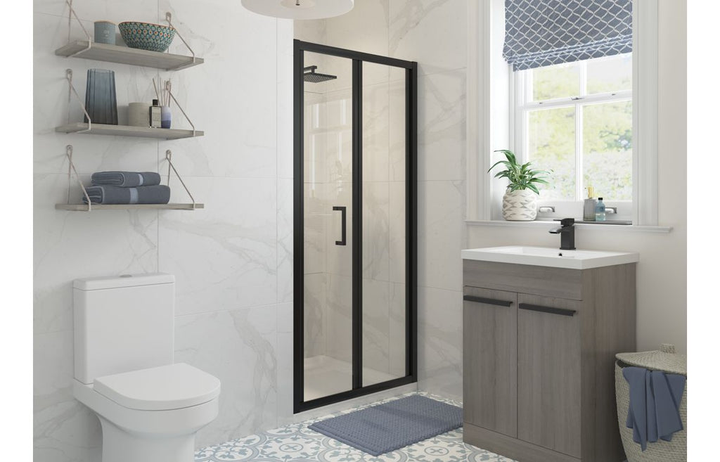Lux Bifold Shower Door - Brushed Brass, Black, Chrome
