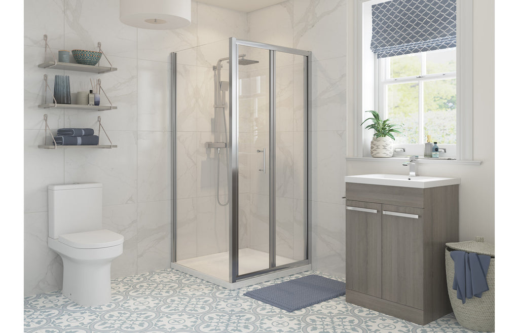 Lux Bifold Shower Door - Brushed Brass, Black, Chrome