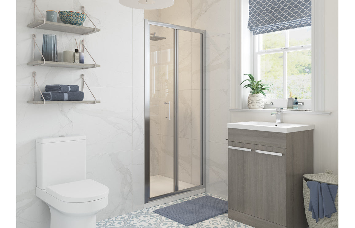 Lux Bifold Shower Door - Brushed Brass, Black, Chrome