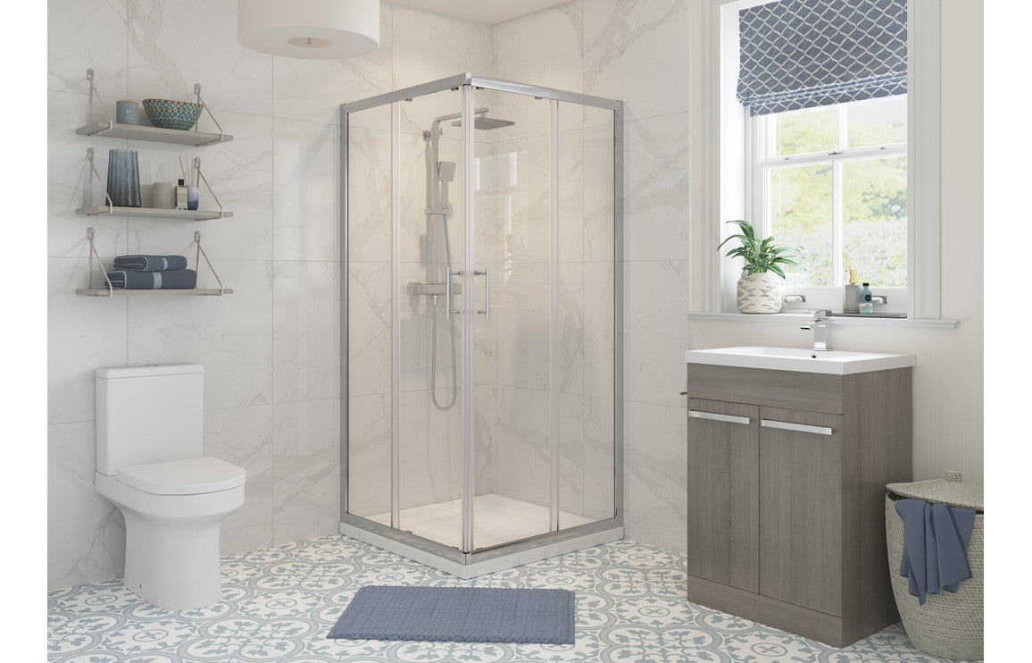 Lux Corner Entry Shower Door - Chrome
