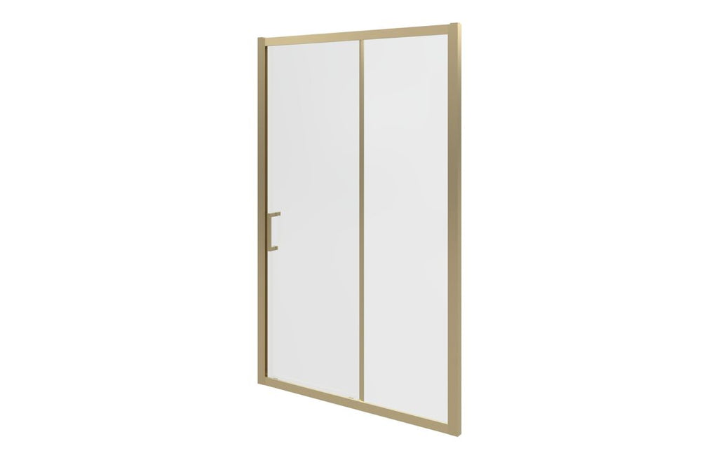 Lux Sliding Shower Door - Brushed Brass, Black, Chrome