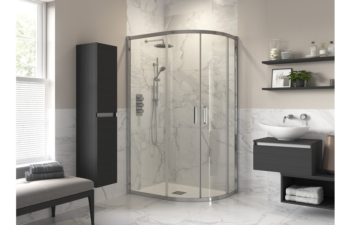 Diwa 2 Door Offset Quadrant - Chrome