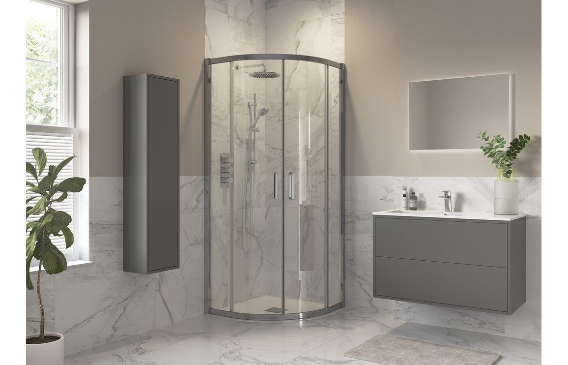 Diwa 2 Door Quadrant - Chrome