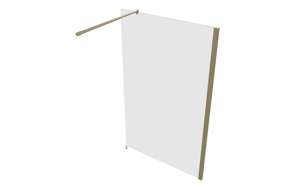 Diwa Plain Wetroom Panel with Arm Set - Black, Brass, Chrome, Bronze