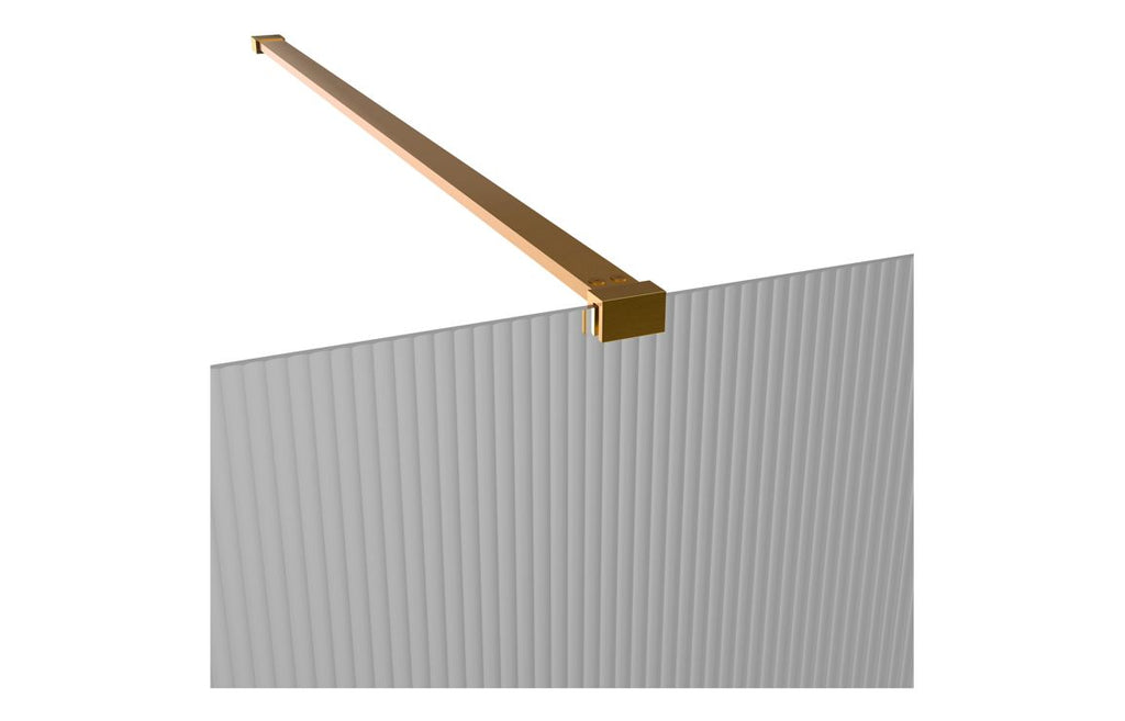 Diwa Fluted Wetroom Panel with Arm Set - Black, Brass, Chrome, Bronze