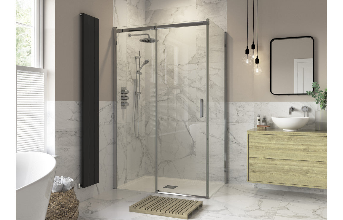 Diwa Semi-Framed Sliding Shower Door - Chrome