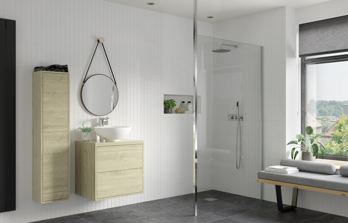 Diwa Wetroom Panel & Floor-to-Ceiling Pole - Chrome