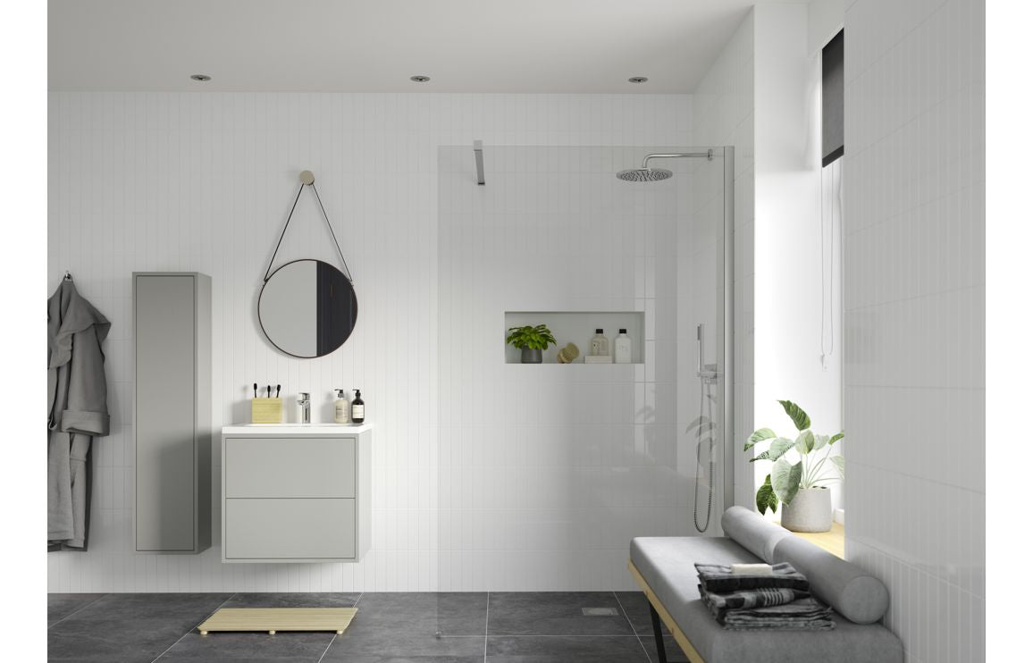 Diwa Plain Wetroom Panel with Arm Set - Black, Brass, Chrome, Bronze