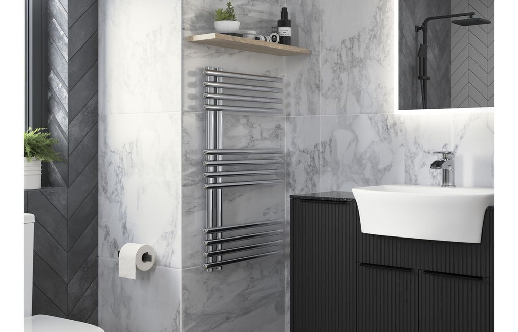 Rhena Round Ladder Radiator (500x800x50mm) - Chrome